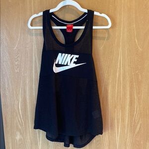 Nike Black Graphic Sleeveless Mesh Athletic Tank Top